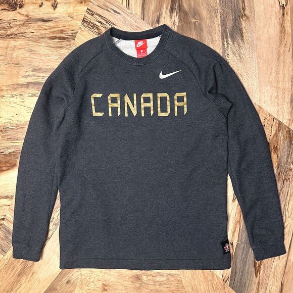 Nike Other - Nike Team Canada Hockey Sweatshirt Men’s Medium Black Gold Olympic Crew